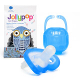 Jollypop 美国进口悠乐宝产院用一体全硅胶婴儿安睡型安抚奶嘴0-6-18个月 0+蓝色，0-12个月新生儿，24个月内亦适用