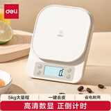 得力(deli)电子秤厨房秤正倒计时功能防水秤面烘培秤克秤食物秤5kg/1g珠宝电子秤白色 LW101