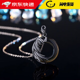 巴克乐乐天使恶魔情侣项链时尚黑曜石猫眼石吊坠男女一对平安扣古风 X510男款配男款十字链