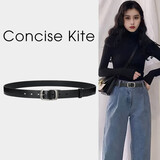 CONCISE KITE【礼盒装】官方皮带女士牛皮西装连衣裤裙带CK轻奢腰带女 黑色 105cm （宽2.8CM）