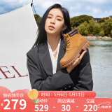 骆驼（CAMEL）大黄靴女都市户外四季可穿系带工装靴马丁靴 L23W307016 黄棕 36