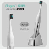 Allegro爱丽歌声波电动牙刷成人情侣款软毛家用全自动深度清洁护龈奢华送男友女友生日母亲节送妈妈礼物 冰川银