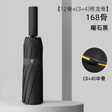 全自动雨伞超大号太阳伞遮阳防晒防紫外线男女折叠定制logo 【经典款】168骨自动黑色
