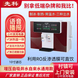 先科先科智能语音净水器家用直饮纯水机RO反渗透冷热一体机自吸净水机 先科10寸红色语音冰热一体净水器 内置滤芯【自己安装】