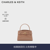 CHARLES&KEITH鳄鱼纹凯莉包手提斜挎婚包包女包生日礼物CK2-50270880-1 BLUSH浅红色 S