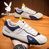 花花公子男鞋秋冬季2025新款男士软面休闲鞋阿甘德训鞋子男驾车运动板鞋靴 米白色-CPL1228076 43