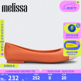 Melissa（梅丽莎）梅丽莎新品简约撞色蝴蝶结果冻成人女士单鞋32772 橙色/米色 38