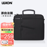 乐上（LEXON）商务单肩包男13.3英寸苹果笔记本电脑包斜挎包时尚公文包黑色