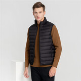 雪中飞经典新款基础舒适轻薄羽绒便捷短款保暖羽绒小马甲轻盈便携舒适 宝石黑|8086-男 XL 175/96A