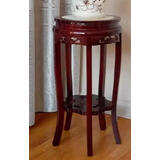 巧素实木花架中式客厅绿萝木质花盆办公室盆景架子电视柜两边的架子 圆形 面30厘米*高60厘米1个