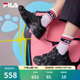 FILA 斐乐猫爪鞋4代女鞋老爹鞋情侣运动鞋复古时尚休闲鞋网面透气 【女款】黑-BK 37.5