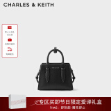 CHARLES&KEITH插带兔耳托特包手提斜挎包婚包包女包生日520礼物CK2-50781362 Black黑色 M