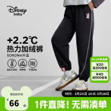 迪士尼（DISNEY）童装儿童女童加绒针织分割长裤时尚洋气裤子24冬DB441AA12黑160