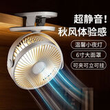 娱品【大容量大风力】2025新款小风扇冲插两用夹子风扇桌面充电款带夜灯露营家用宿舍超长续航五档风力 普通款【直插供电款】5档调节风 3000mAh