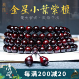 龍隐 正宗印度小叶紫檀手串男女士款手链佛珠子念珠檀香木文玩108颗 带金星款10mm*108颗（附证书）