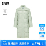 森马（Semir）森马羽绒服女长款仿羊羔毛大翻领保暖冬季宽松肌理厚109723113020