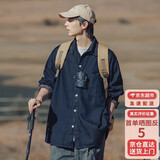 棉之雪男生长袖牛仔衬衫男春季打底休闲工装牛仔衣外套衬衣上衣2025新款 J3592 深蓝色 XL