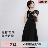 伊芙丽（eifini）【高智延续】伊芙丽经典鱼尾裙摆显瘦收腰二醋酸法式小黑裙女裙子 黑色 XL /170/92A/