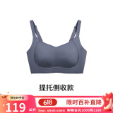 ubras母亲节礼物侧收大杯文胸收副乳内衣女大胸显小防下垂胸罩粉底液 可调肩带-深灰蓝 XL (85B/85C/85D)