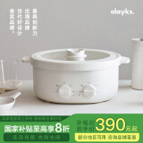 olayks立时 电火锅 鸳鸯锅 火锅专用锅 分体可拆洗多功能锅家用多用途涮肉锅速沸电煮锅6L
