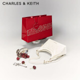 CHARLES&KEITH褶皱油蜡皮手提单肩腋下包女生日礼物520礼物CK2-40271360 Cream奶白色 M