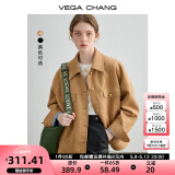 VEGA CHANG短外套女2025年新款春装复古显瘦旷野美拉德上衣 核桃棕 L