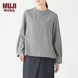 无印良品 MUJI 女式 新疆棉 轻量法兰绒 罩衫 W9AC507 灰色 S