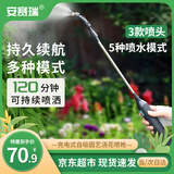 安赛瑞 电动喷雾器 充电式自吸消毒园艺浇花喷枪 5m水管3.7V 5J01195