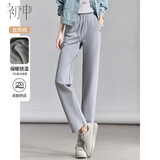 初申秋冬加绒运动裤女松紧中腰显瘦直筒韩版学生卫裤休闲裤S13JK3601