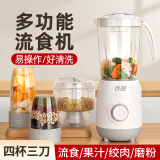 合慧流食搅拌机鼻饲破壁机老人专用食物饭菜打粉碎料理机病人胃管流质小型辅食机 【六叶鲨鱼齿刀】 H6流食+果汁+切碎颗粒+磨粉