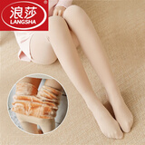 浪莎（LangSha）打底裤袜外穿秋冬天加绒加厚款女高腰踩脚连裤袜保暖棉裤光腿神器 肤色连裤袜（300克加绒中厚） 1条
