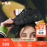 斐乐（FILA） 可颂面包鞋运动鞋女休闲鞋老爹鞋厚底鞋子 黑-BK 35.5