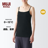 无印良品（MUJI）女式 棉冬季 吊带衫 轻薄舒适 FCA51C3A 黑色 S（155/80A）