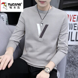 啄木鸟毛衣男秋冬季加绒加厚潮流男士圆领打底针织衫秋冬装毛衫线衣男 822灰色 XL