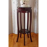 巧素实木花架中式客厅绿萝木质花盆办公室盆景架子电视柜两边的架子 圆形 面30厘米*高76厘米1个