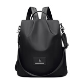 袋鼠【袋鼠正品】防盗包包2025新款女包时尚休闲百搭多功能双肩包背包 黑色（送手包礼袋） 小号【高33*宽32*厚15】