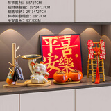 赟娅创意招财猫玄关钥匙收纳摆件客厅发财猫装饰摆设乔迁之喜搬家礼物 招财福猫+柿子+摆台+梯子