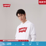 Levi's【特价来袭】李维斯情侣同款经典宽松休闲logo套头连帽卫衣 白色 19622-0018 S