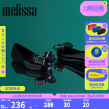 Melissa（梅丽莎）新品蝴蝶结圆头平底时尚简约休闲通勤女士单鞋子33633 黑色/银色 36