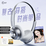 iKF R1 Pop头戴式蓝牙耳机无线耳麦电竞游戏运动音乐空间音效蓝牙5.4高颜值男女生适用于手机电脑平板 星光银-潮流穿搭小头戴 标配 支持APP拓展