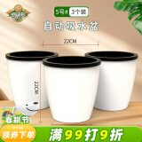 德沃多肥料自动吸水盆5号*3花盆懒人盆可储水创意简约家庭阳台树脂花盆种菜