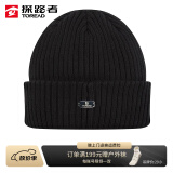 探路者（TOREAD）帽子男秋冬新款针织帽冬季户外帽防风保暖运动休闲滑雪帽 黑色 均码