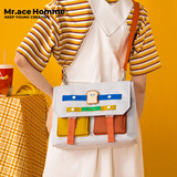 Mr.ace Homme包包简约潮大容量斜挎包女日系休闲邮差包单肩 吃货系列