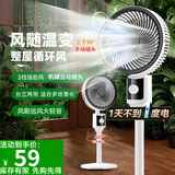 小米有品通用【旗舰新品】空气循环扇家用电风扇静音立式落地风扇制冷空调卧室桌面台扇宿舍床头康佳同款 【台地两用+大广角送风+自动摇头】黑