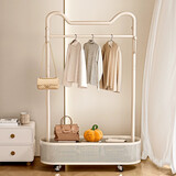 姗姗木艺衣架落地衣帽架卧室多功能挂衣服架置物架加粗入户立式简易挂衣架