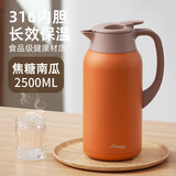 象普（SHINPUR）保温壶家用焖茶保温水壶大容量热水瓶高档不锈钢开水瓶暖壶 焦糖南瓜 2.5L