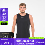 迪卡侬（DECATHLON）运动短裤男篮球裤跑步健身夏季休闲薄五分裤宽松速干TARMAK 黑色背心 M