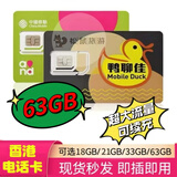 香港澳门电话卡香港澳门流量卡鸭聊佳365天18/21GB流量卡手机卡 香港0月租鸭聊佳63GB一年有效期