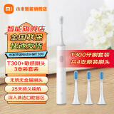小米（MI） 米家声波电动牙刷T300成人情侣充电式智能防水震动七夕礼物推荐 T300+原装3支敏感型刷头套装