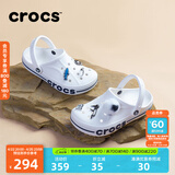 crocs卡骆驰洞洞鞋贝雅卡骆班轻便耐磨一脚蹬休闲鞋|205089 白/深蓝-126 44 (280mm)